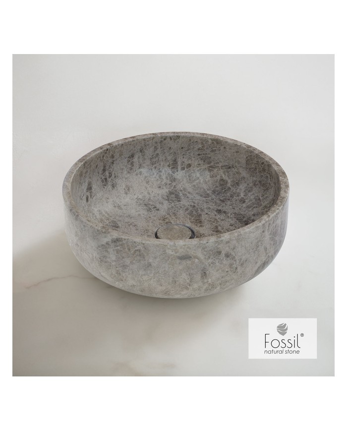 Fossil Thalo Marble Emperador Pale Countertop Washbasin Φ33 H.12.5 (DR33-524)