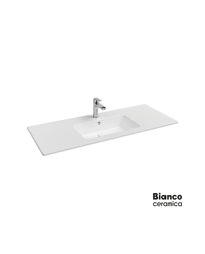 ΝΙΠΤΗΡΑΣ FLAT 121,5x46,5 (1 οπή) BIANCO CERAMICA WHITE