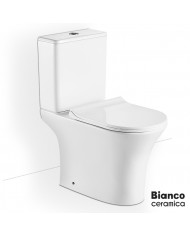 Basin Set Bianco Ceramica AIDA 66.5cm Rimless with Cistern with Slim Soft Close Lid, Cover (SAD12000SC-300)