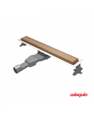 Floor Siphon Shower Channel 60cm With reversible grate Inox Rose Gold Brushed PVD Wirquin Flat Linear AISI 304 (FL600-811)