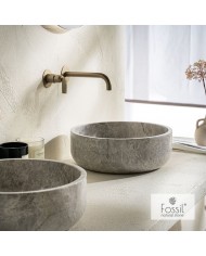 Fossil Thalo Marble Table Washbasin Tundra Gray Φ39 H.14 (DR39-423)