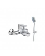 Modea Viospiral Drop Chrome Bathroom Faucet Wall-Mounted Set With Shower Telephone, Spiral & Base(00-08502)