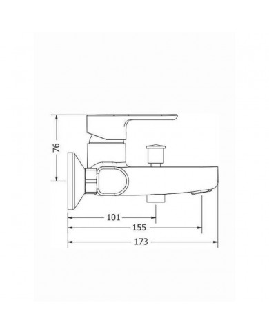 Modea Viospiral Drop Chrome Bathroom Faucet Wall-Mounted Set With Shower Telephone, Spiral & Base(00-08502)