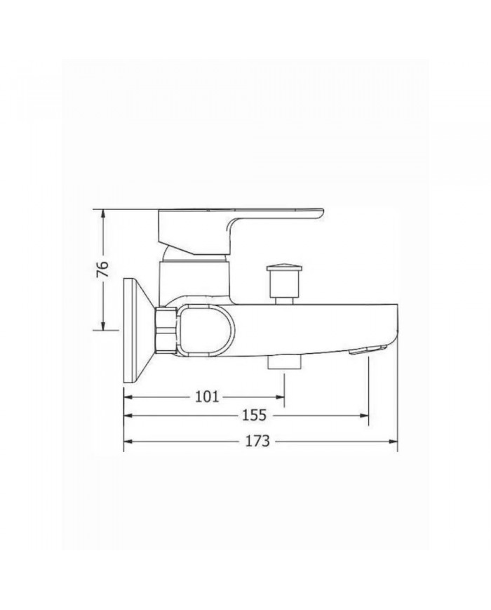 Modea Viospiral Drop Chrome Bathroom Faucet Wall-Mounted Set With Shower Telephone, Spiral & Base(00-08502)
