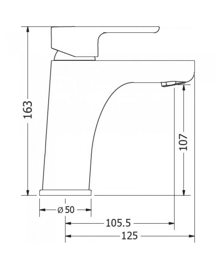 Modea Drop Basin Mixer Silver With Metal valve (00-08500)