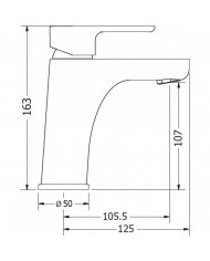 Modea Drop Basin Mixer Silver With Metal valve (00-08500)