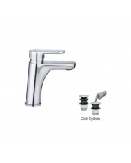 Modea Drop Chrome Washbasin Faucet With Stainless Steel Cap Click System (00-08501)