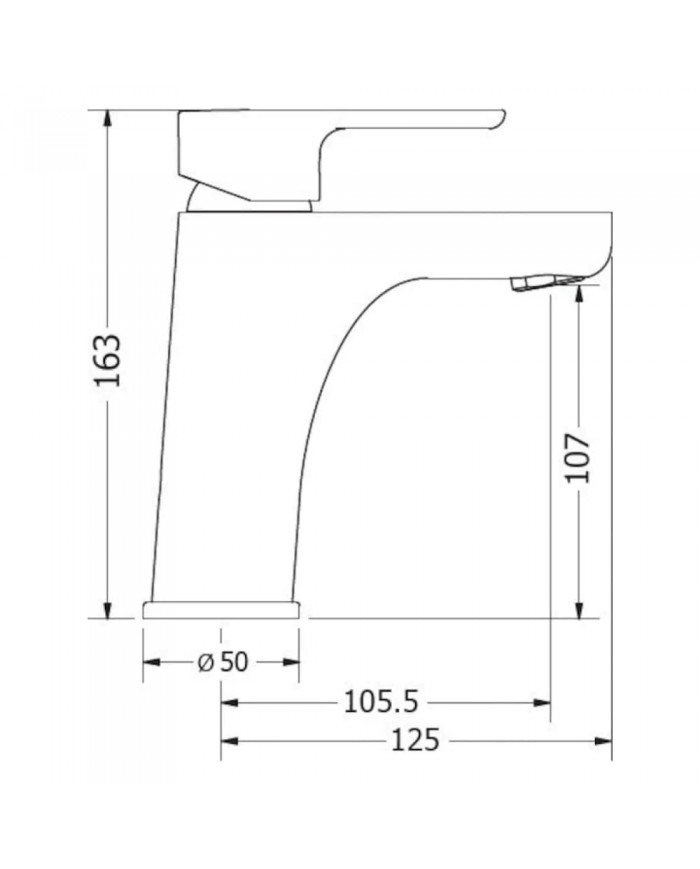 Modea Drop Chrome Washbasin Faucet With Stainless Steel Cap Click System (00-08501)