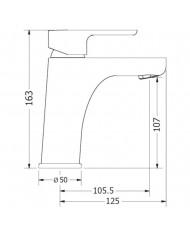 Modea Drop Chrome Washbasin Faucet With Stainless Steel Cap Click System (00-08501)