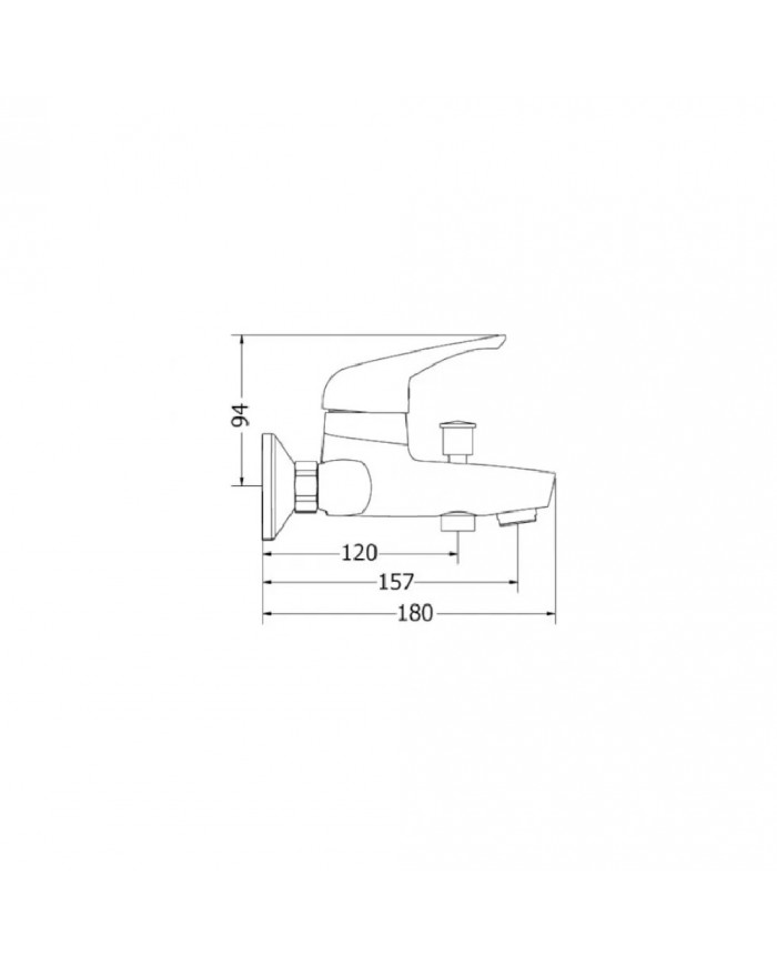 Modea Viospiral Elit Chrome Bathroom Faucet Wall-Mounted Set With Shower Telephone, Spiral & Base(00-02002)