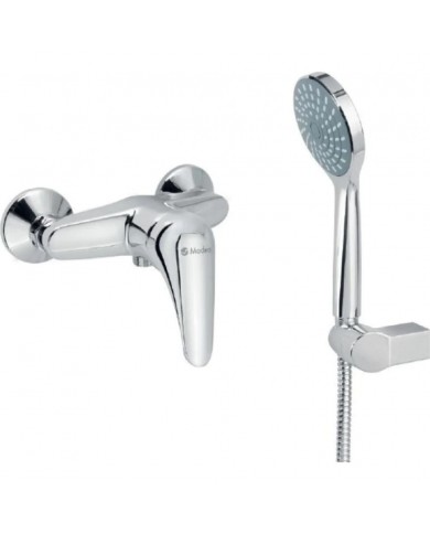 Modea Viospiral Elit Chrome Bathroom Shower Wall-Mounted Set With Shower Telephone, Spiral & Base(00-02003)