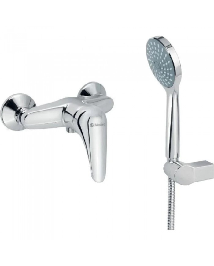 Modea Viospiral Elit Chrome Bathroom Shower Wall-Mounted Set With Shower Telephone, Spiral & Base(00-02003)