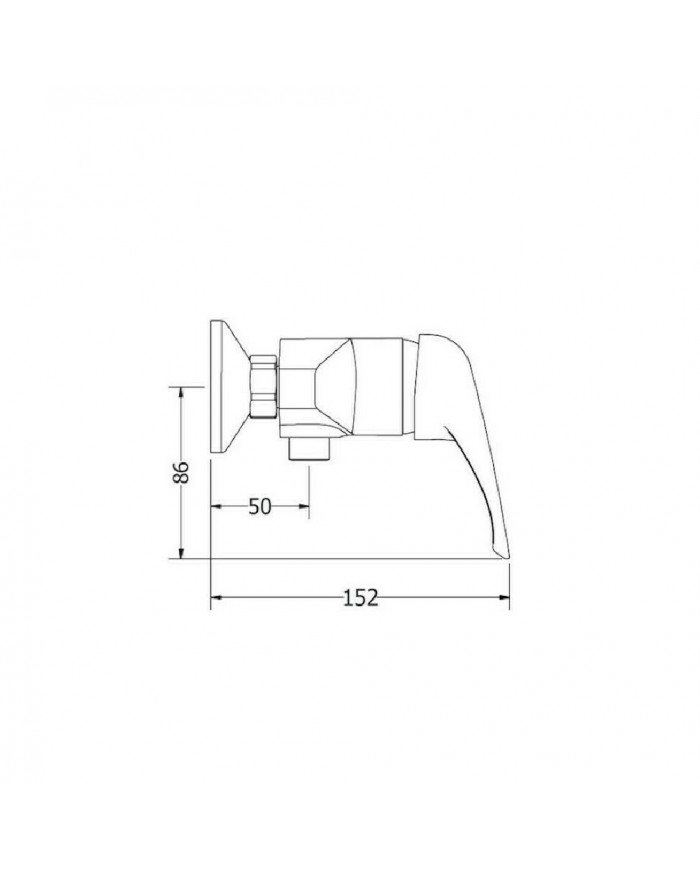 Modea Viospiral Elit Chrome Bathroom Shower Wall-Mounted Set With Shower Telephone, Spiral & Base(00-02003)