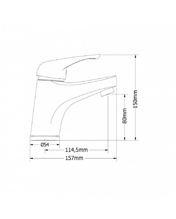 Modea Elit Basin Mixer Silver With Metal valve (00-02000)