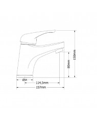 Modea Elit Basin Mixer Silver With Metal valve (00-02000)