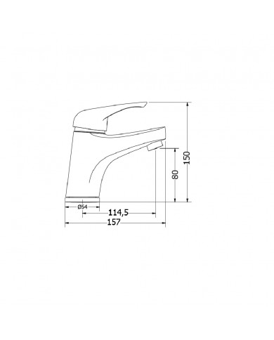 Modea Elit Chrome Washbasin Faucet With Stainless Steel Cap Click System (00-02001)