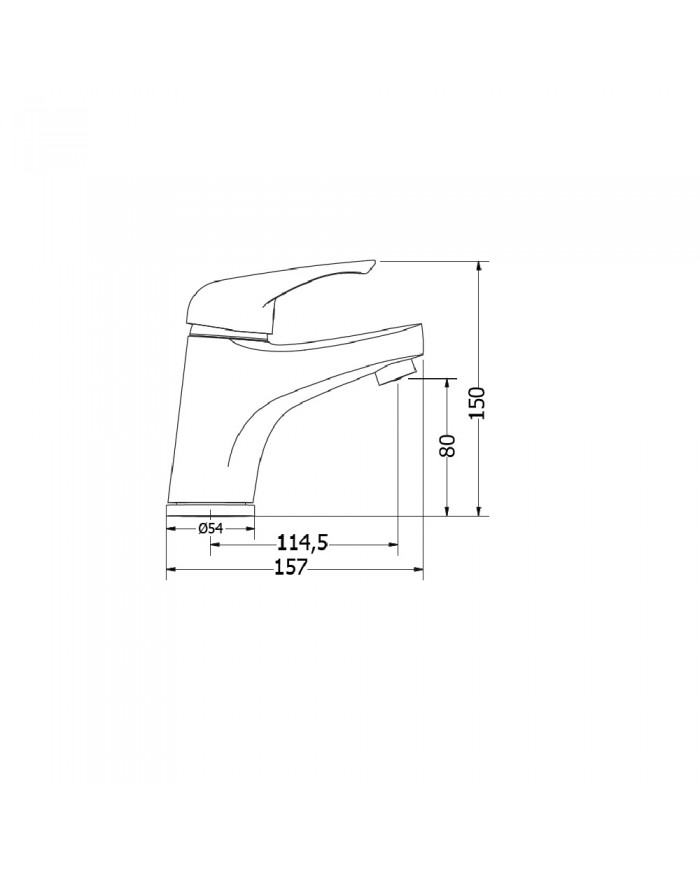 Modea Elit Chrome Washbasin Faucet With Stainless Steel Cap Click System (00-02001)