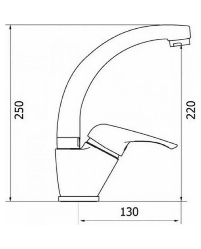 Modea Optima Plus High 180mm Chrome Basin Faucet (00-02004)