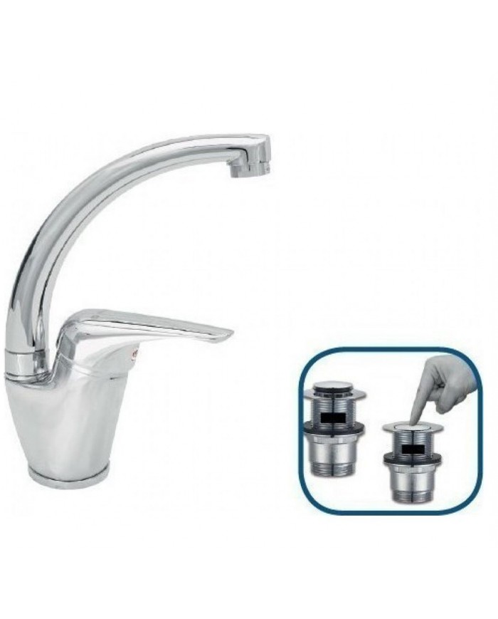 Modea Optima Plus High 180mm Chrome Basin Faucet (00-02006)