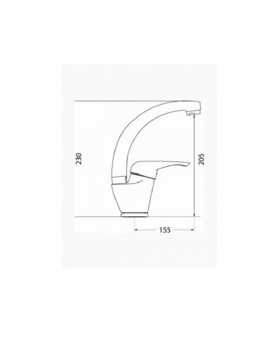 Modea Optima Plus High 180mm Chrome Basin Faucet (00-02006)