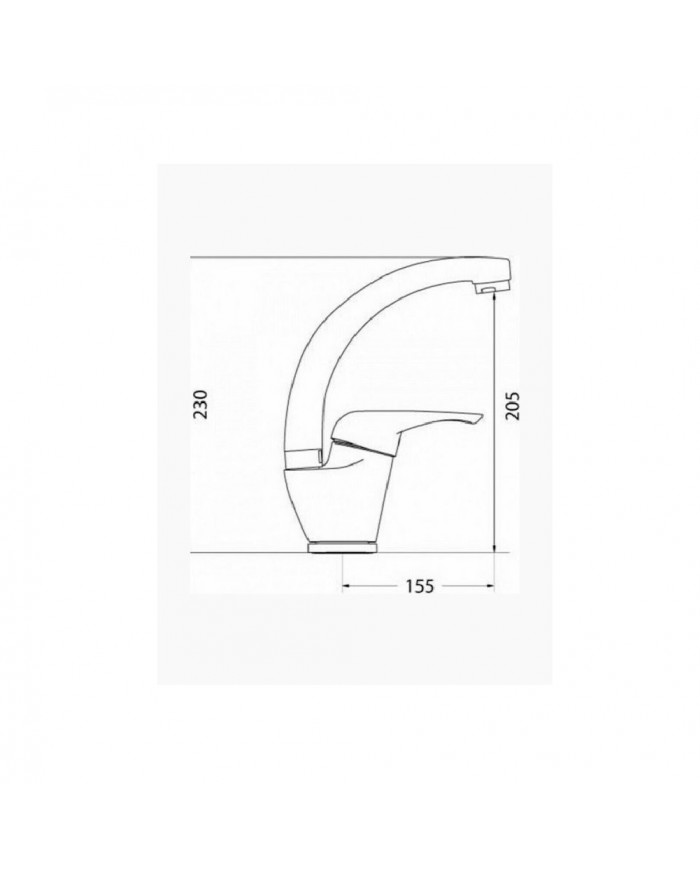 Modea Optima Plus High 180mm Chrome Basin Faucet (00-02006)