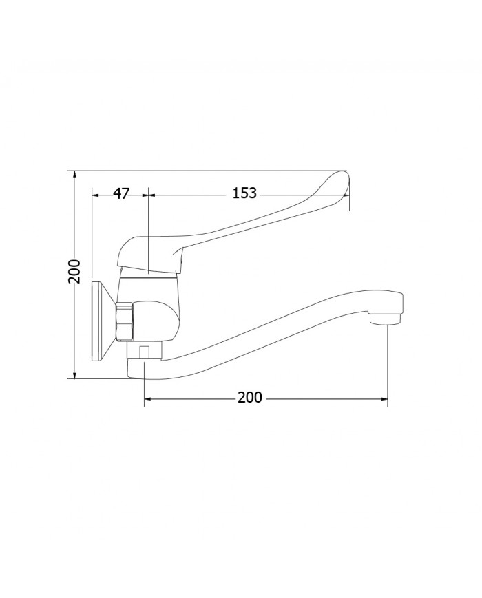 Modea Elit Chrome Wall Washbasin Faucet for Disabled (00-02019)