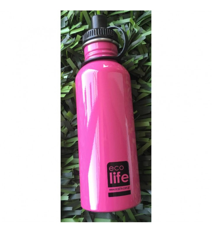 Ανοξείδωτο Μπουκάλι Ecolife Βottles Pink 600ml 33-BO-1009