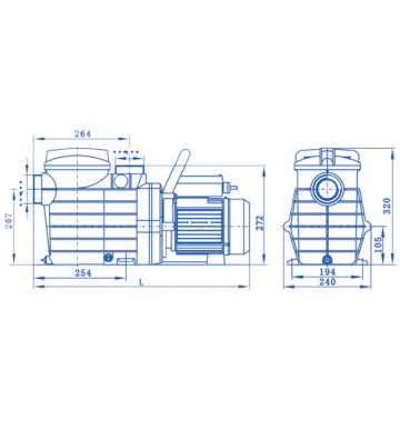 Αντλία Πισίνας και για Θαλασσινό Νερό Μονοφασική Oxygon Mira Series Pump 1hP
