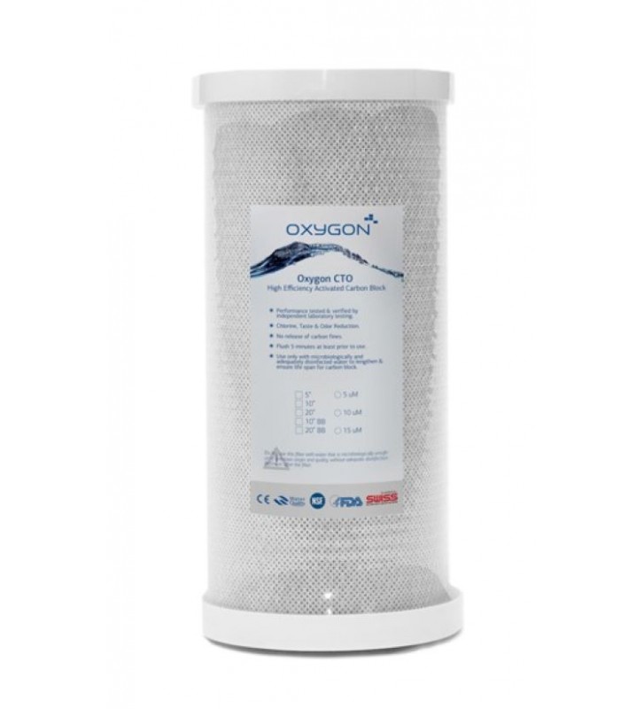 Ανταλλακτικό φίλτρο ενεργού άνθρακα Oxygon CTO 10''x5'' 0,5μm 6000lt