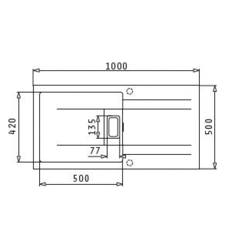 Pyramis Pyragranite Kartesio PLUS sink 100x50cm 1B 1D