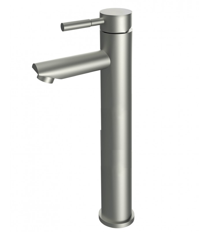 Washbasin faucet H-IT Slim Inox Mat High (with push valve) 21230000003