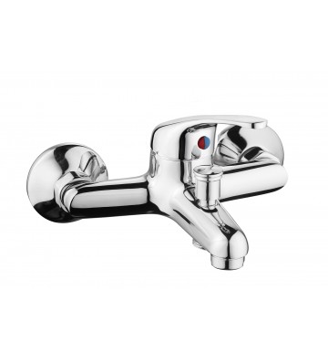 Bathroom Faucet H-IT Basic Wall-Mounted Set With Shower Telephone, Spiral & Base (21218000001)