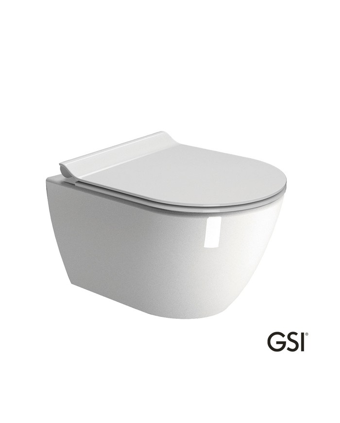 PURA/50 Swirlflush® White Glossy με κάλυμμα Super Slim Soft Close, GSI