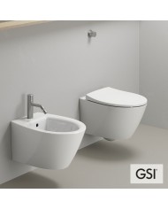Λεκάνη Κρεμαστή Rimless GSI Modo 52 Swirl White Glossy με Κάλυμμα Βακελίτη Slim Soft Close αποσπώμενο (52cm)