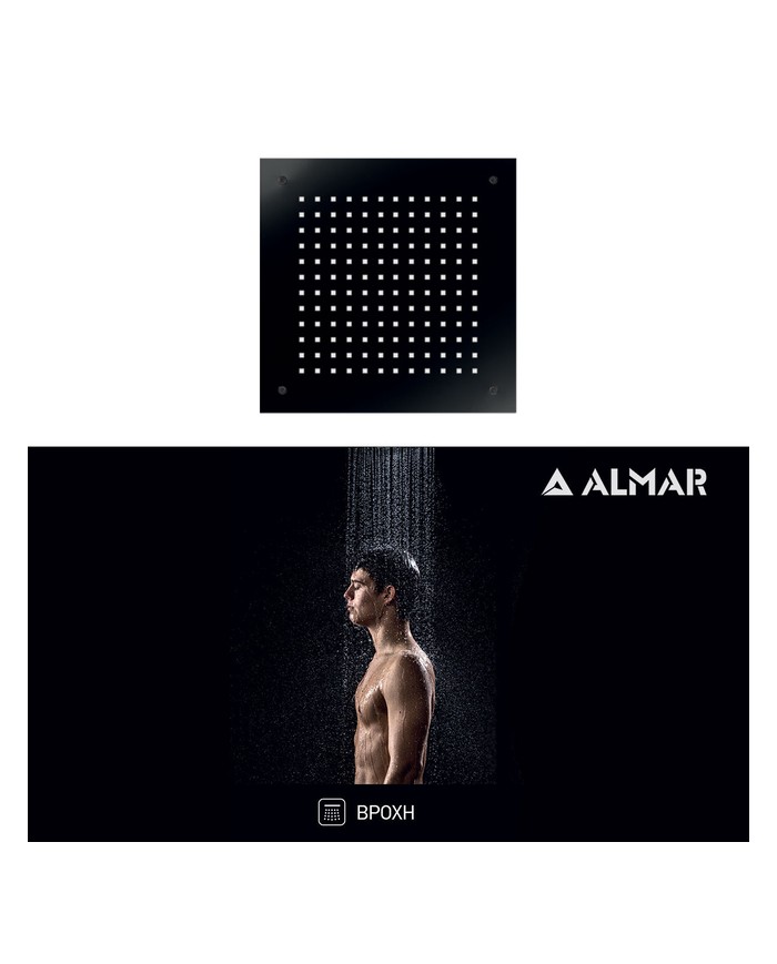 ΚΕΦΑΛΗ ΝΤΟΥΖ ΟΡΟΦΗΣ ENTOIX.TEMPTATION 38x38 INOX BLACK MATT