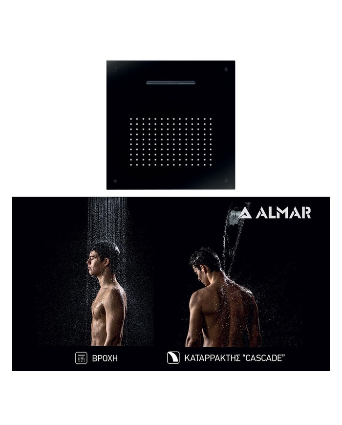 ΚΕΦ.ΟΡΟΦ.TEMPTATION 50x50 ALMAR INOX BLACK MATT