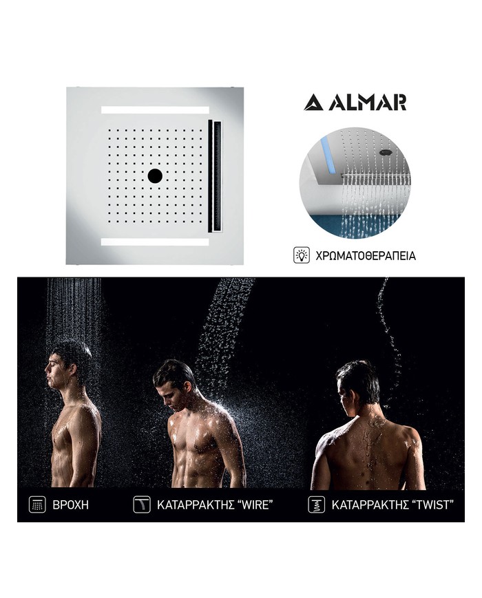 ΚΕΦΑΛΗ ΟΡΟΦ.TEMOTION ΧΡΩΜΑΤ/ΠΕΙΑ 50x50 ALMAR INOX CHROME