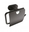 Creavit Planet Paper Holder Matte Black With Cover PL18809S