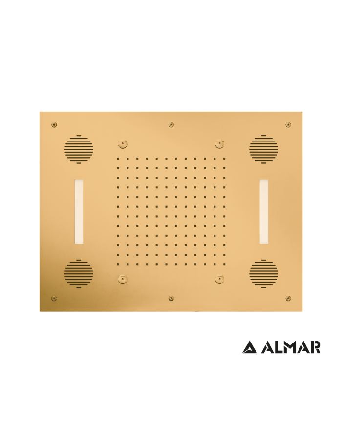 ΚΕΦΑΛΗ ΟΡΟΦ.TEMPTATION 63x48 ΗΧΟΣ-ΧΡΩΜΑΤ.ALMAR INOX PVD BRUSHED GOLD