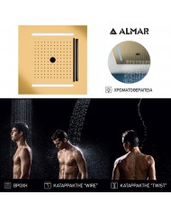 ΚΕΦΑΛΗ ΟΡΟΦ.TEMOTION ΧΡΩΜΑΤ/ΠΕΙΑ 50x50 ALMAR INOX PVD BRUSHED GOLD