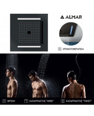 ΚΕΦΑΛΗ ΟΡΟΦ.TEMOTION ΧΡΩΜΑΤ/ΠΕΙΑ 50x50 ALMAR INOX PVD BLACK BRUSHED