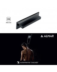 ΚΕΦΑΛΗ ΝΤΟΥΖ ΚΑΤΑΡΡΑΚΤΗΣ XL 34,6x8 ALMAR INOX PVD BLACK BRUSHED