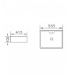 Washbasin Daphne Isvea Amco Rectangular White 53.5 x 41.5cm