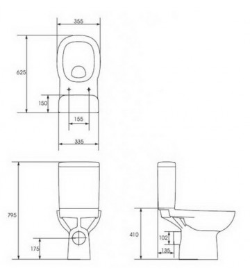 SET Cersanit Facile Rimless CleanOn basin & cistern & cover