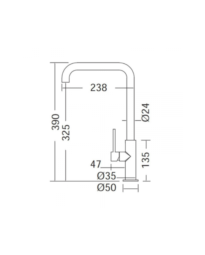 Heat-absorbing Sink Faucet with High Rotatable Eurorama Inox