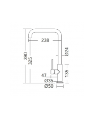 Heat-absorbing Sink Faucet with High Rotatable Eurorama Inox