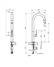 Μπαταρία Νεροχύτη Πάγκου Με Συρόμενο Ντους Armando Vicario Tozo Gold Brushed (48780-201)