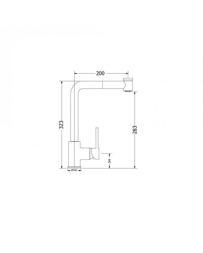 Countertop Sink Faucet Tall Pull Out Line Modea Chrome (00-02084)