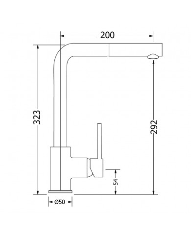 Countertop Sink Faucet Tall Pull Out Line  Modea Chrome (00-02086)