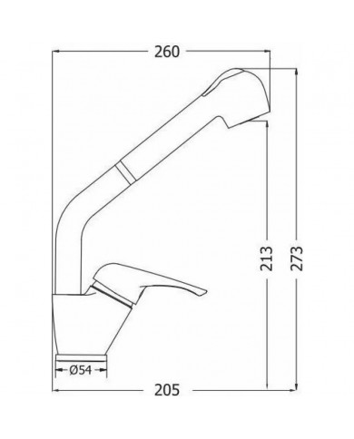 Μπαταρία Νεροχύτη Πάγκου Pull Out Με Βουρτσάκι Modea Elit (00-02033)